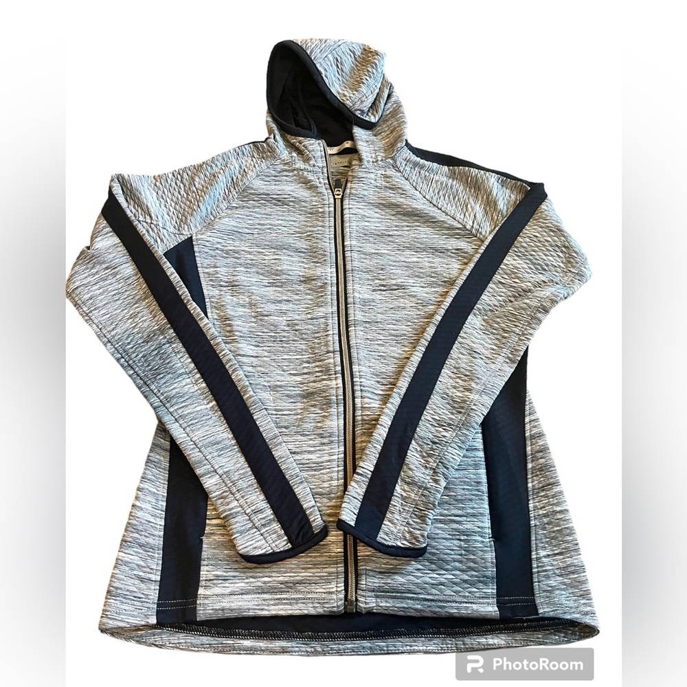 Athleta Snowscape Grey Hooded Zip Running Jacket-small